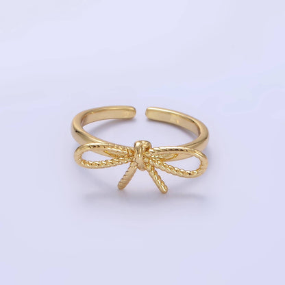 Aim Eternal - 14K Gold Filled Rope Ribbon Ring in Gold & Silver O980, O981