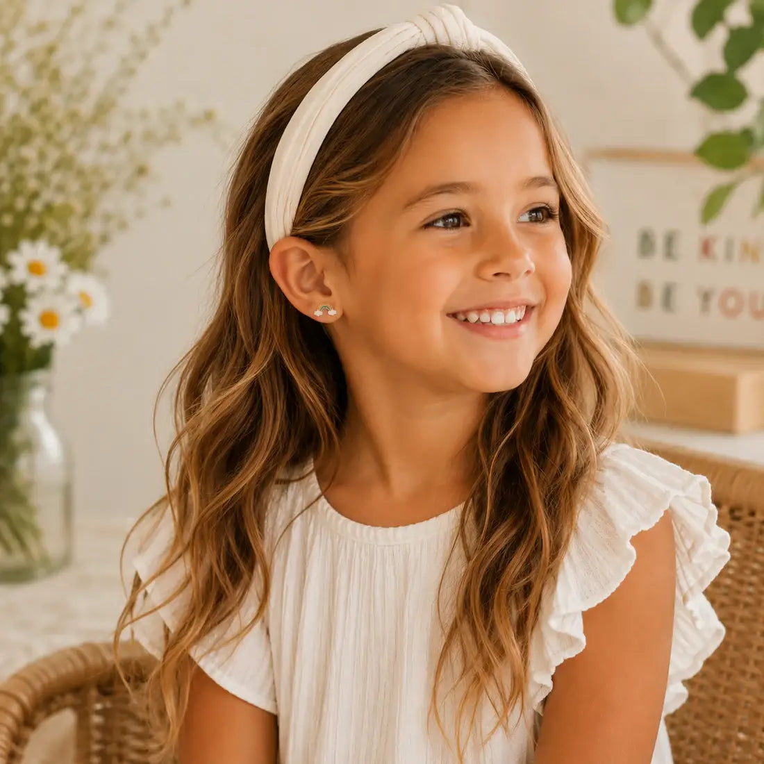 JaxKelly - Rainbow Enamel Flat Back Kids Earrings