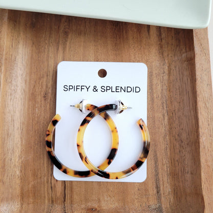 Spiffy & Splendid - Cameron Hoops - Tortoise // Earrings, Jewelry