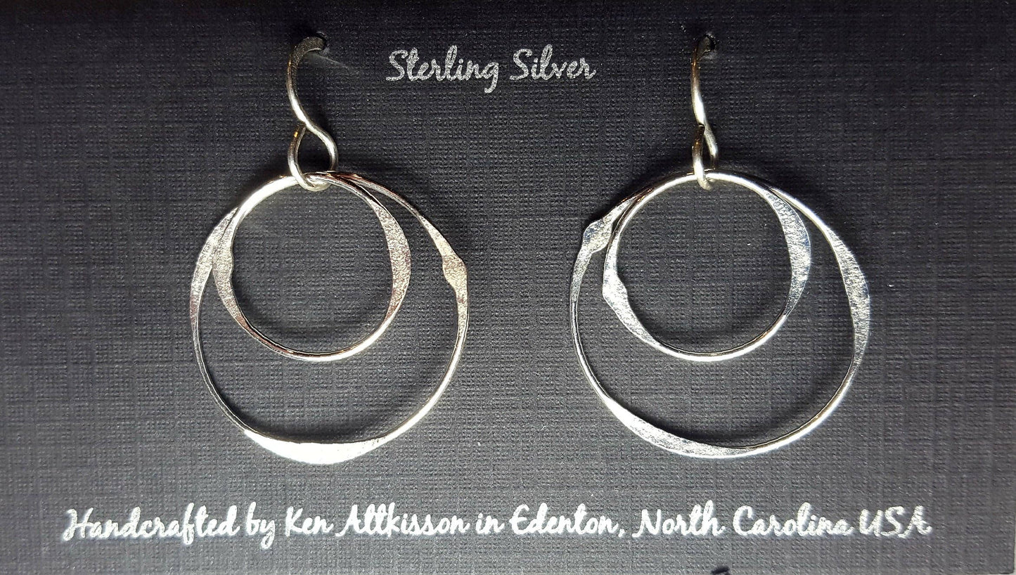 ER373 Ken’s handcrafted jewelry - Sterling Silver Circle Medium Multiple