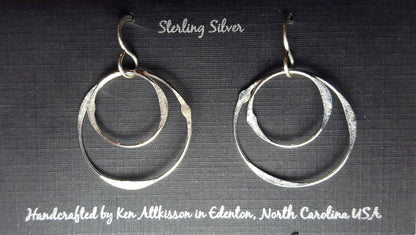 ER373 Ken’s handcrafted jewelry - Sterling Silver Circle Medium Multiple
