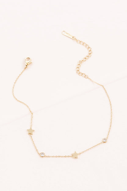 Lovoda - Starry Eyed Rhinestone Anklet | Gold