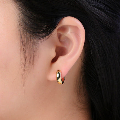 Aim Eternal - Dainty Gold Hinged Huggie Earrings Hoop Earrings T364 T365