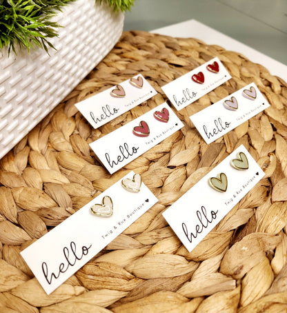 Twig & Rue boutique - Heart clay studs