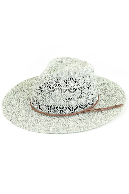 Hana - C.C Horseshoe Lace Knitting Summer Panama Hat