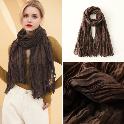 Funkyrel® Atzbranding Limited - Scarvii - Solid Color Lightweight Ruched Scarf