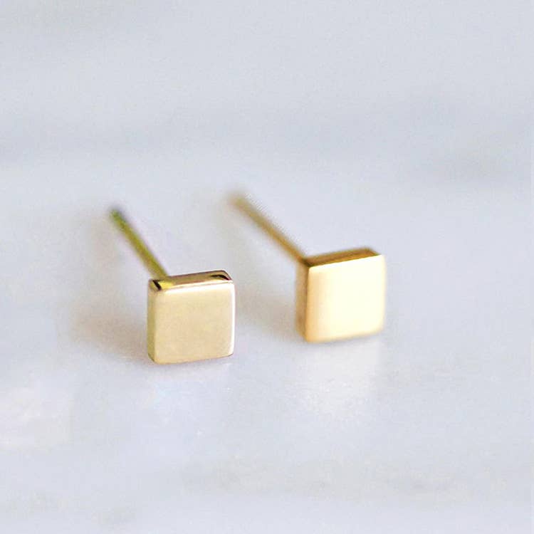 Melange Blanc - Ivy square stud earring, square earring, dainty stud