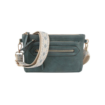 Handbag Factory Corp - Small retangular front zipper guitar strap crossbody