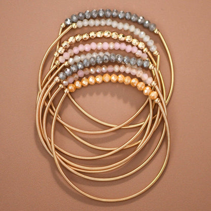 MA101 Mia Accessories - Boho Layered Spring Coil Guitar String Bracelet Set - 8096