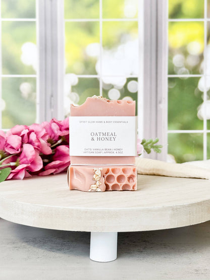 Spirit Glow Home & Body Essentials - Oatmeal & Honey - Handcrafted Artisan Soap Bar