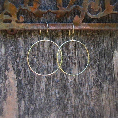 Sela+Sage - Hammered Open Circle Earrings, Large