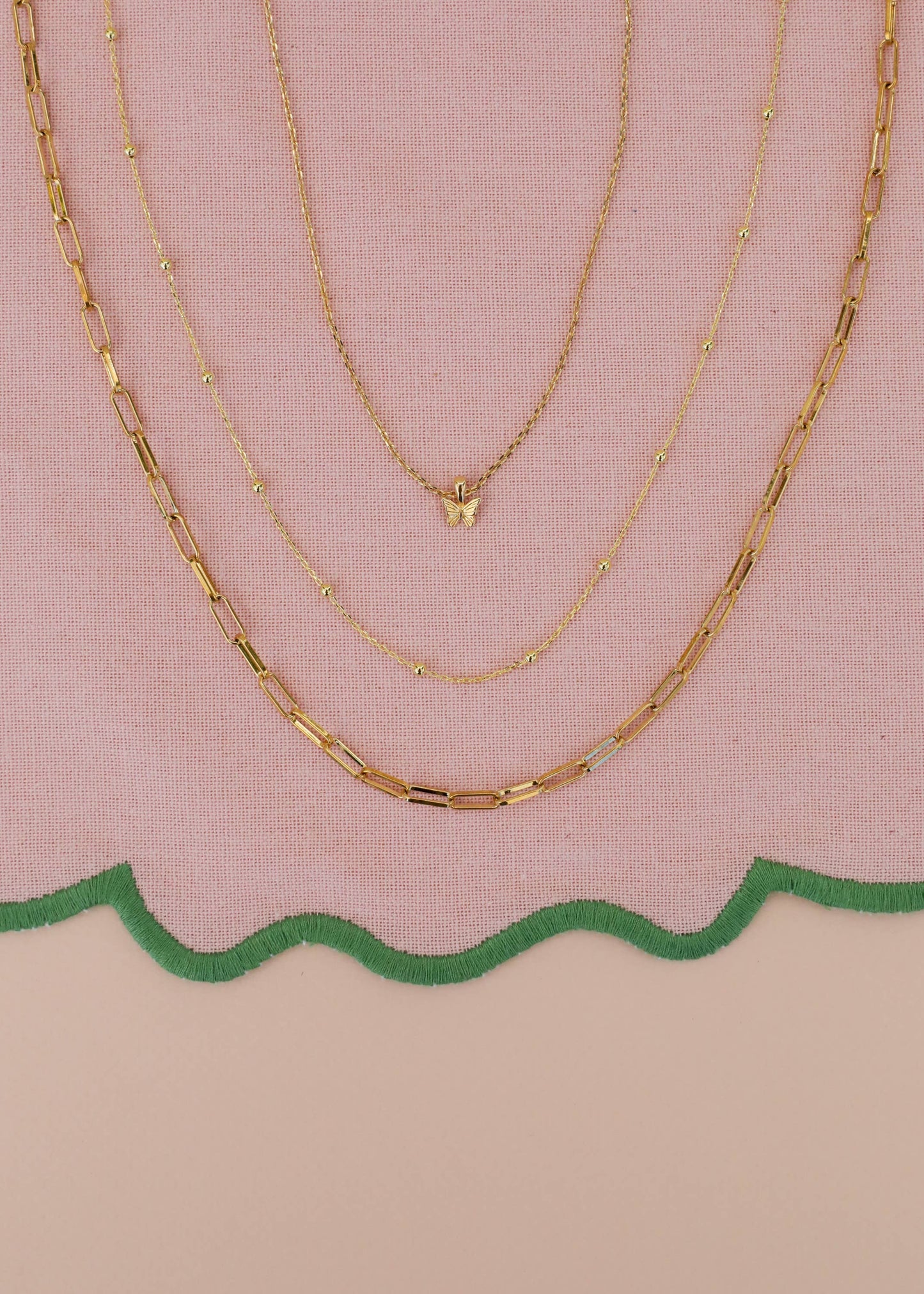 JaxKelly - Mini Butterfly Pendant Necklace - 18k Gold Plated