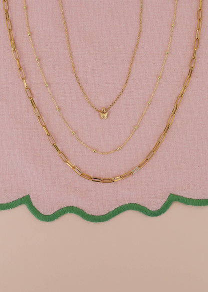 JaxKelly - Mini Butterfly Pendant Necklace - 18k Gold Plated