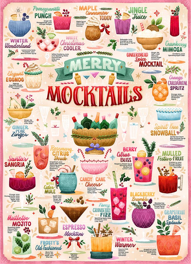 Outset Games and Cobble Hill Puzzles - Merry Mocktails 1000pc puzzle