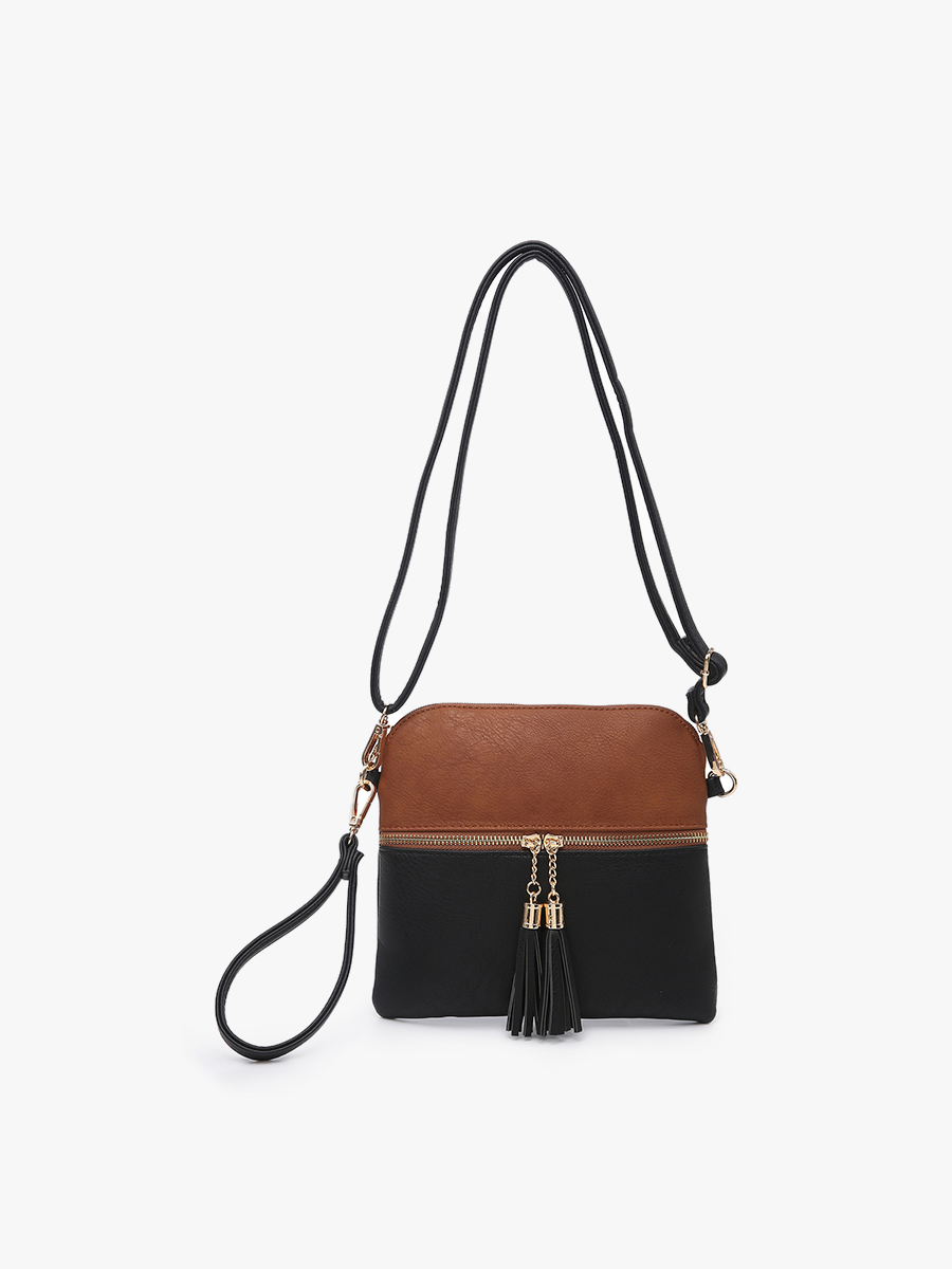 Jen & Co. - M1785 Tara Double Zip Crossbody Bag/Wristlet