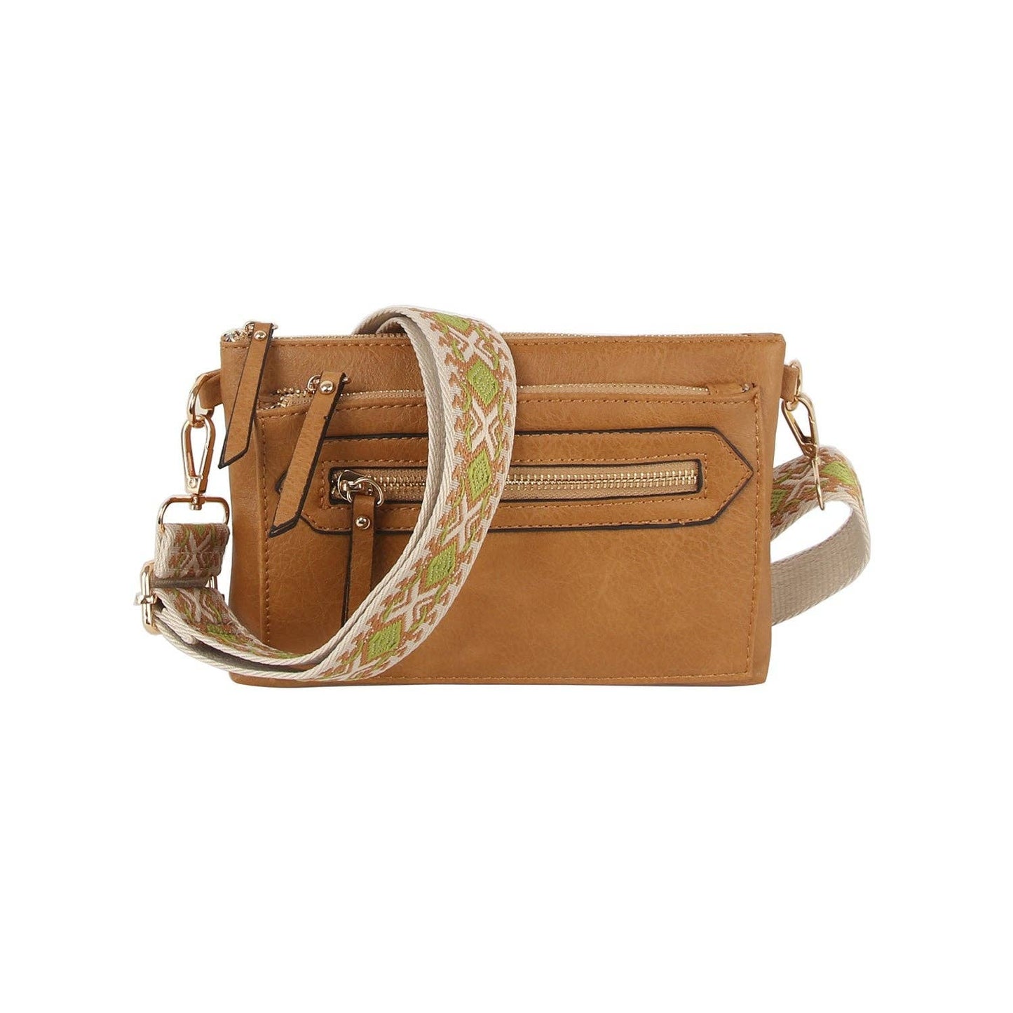 Handbag Factory Corp - Small retangular front zipper guitar strap crossbody