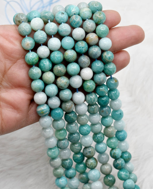 Soothing Crystals - Multi Amazonite Round Beads, 4, 6, 8, 10mm Project For Beads