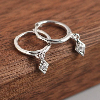 Melange Blanc - E181 dangle hoop earring, dangle earring, gold dangle