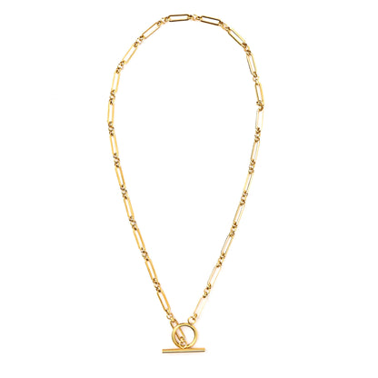 Aili's Corner - 18K STAINLESS STEEL TOGGLE CHAIN NECKLACE