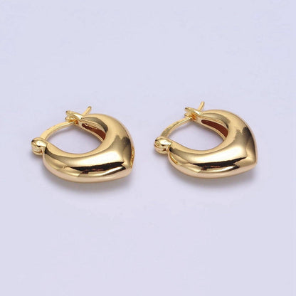 Aim Eternal - 16K Gold Filled V-Shaped Dome French Lock Hoop Earrings