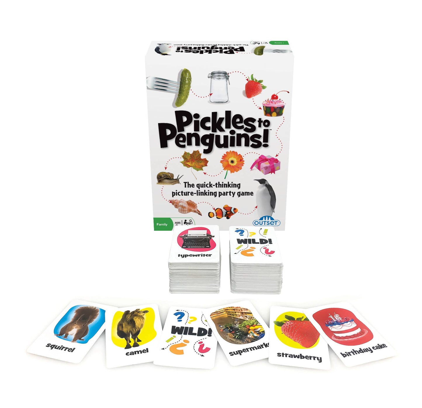 Outset Games and Cobble Hill Puzzles - Pickles to Penguins: Quick Thinking, Picture Linking Mayhem!