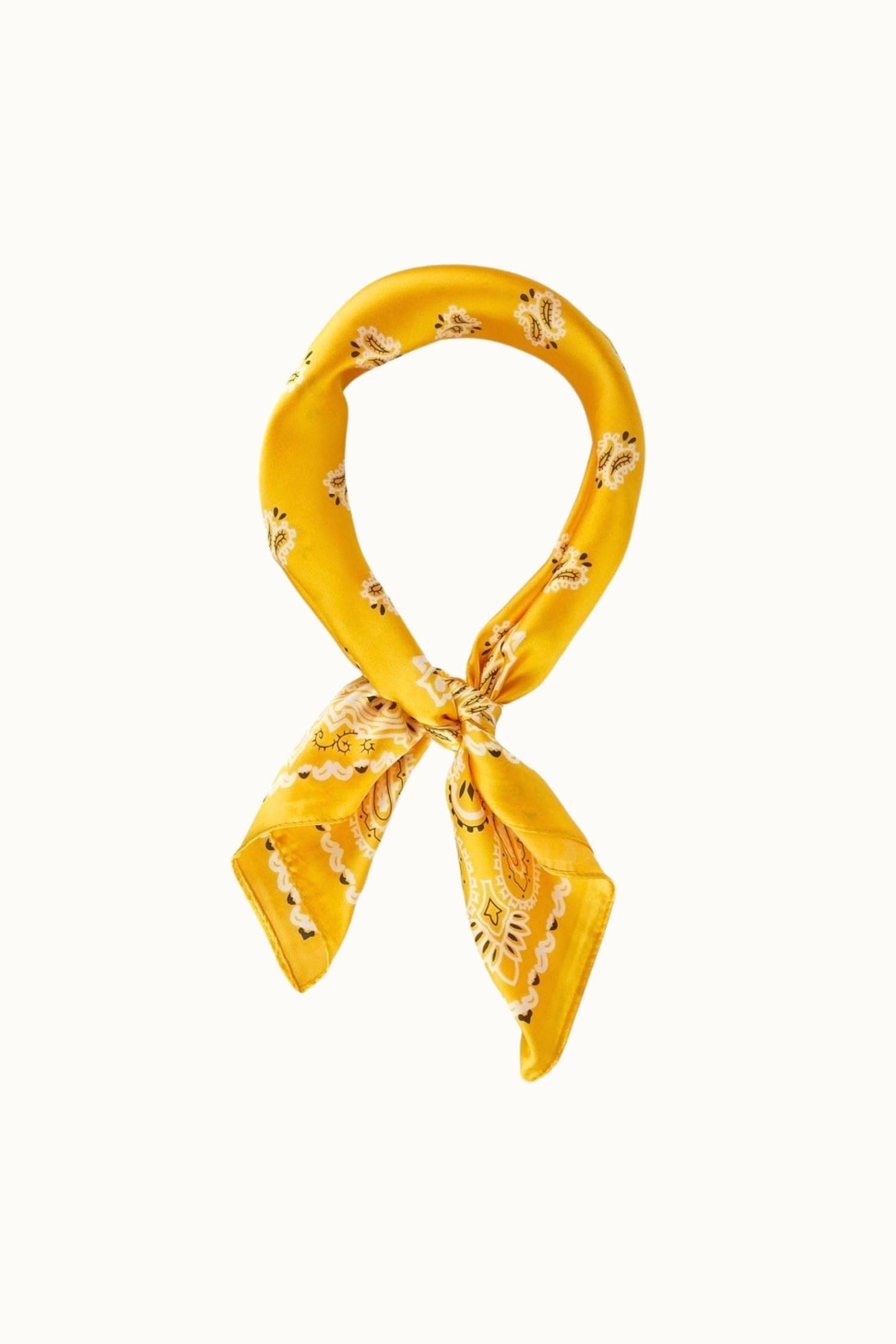 Olive & Pique - "So Silky" Satin Neckerchief Scarf, Versatile, Mustard