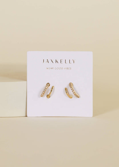 JaxKelly - Pave Spiral - Gold Earrings