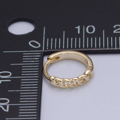 Aim Eternal - 14K Gold Filled Mini Braided Figaro Curb Chain Link Huggie H