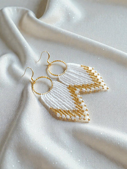 Mountain Sun Creations - Glimmer - Elegant Monochromatic Fringe Earrings
