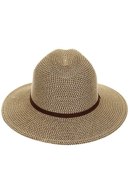 Hana - C.C Suede Band Trim Panama Sun Hat
