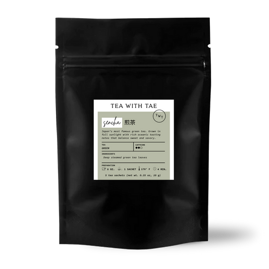 Tea with Tae - Sencha Japanese Green Tea Small Gift Pouch (5 tea bags)