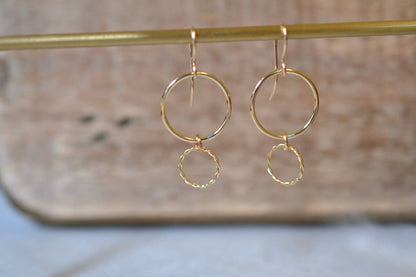 Sela+Sage - Braided Circle Twist Earrings in Gold Filled
