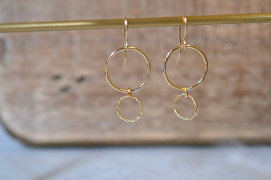 Sela+Sage - Braided Circle Twist Earrings in Gold Filled