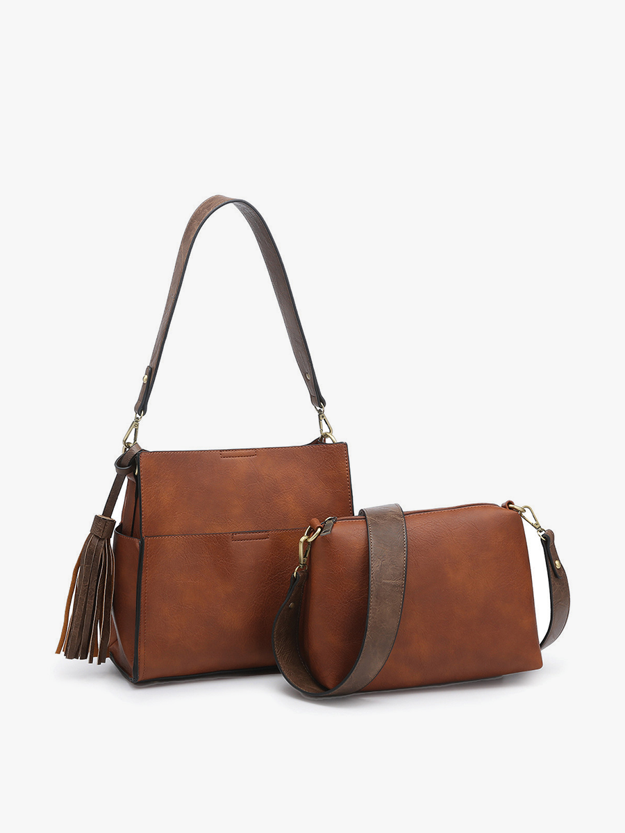 Jen & Co. - M1867 Lyla 2-in-1 Bucket Bag w/ Guitar Strap
