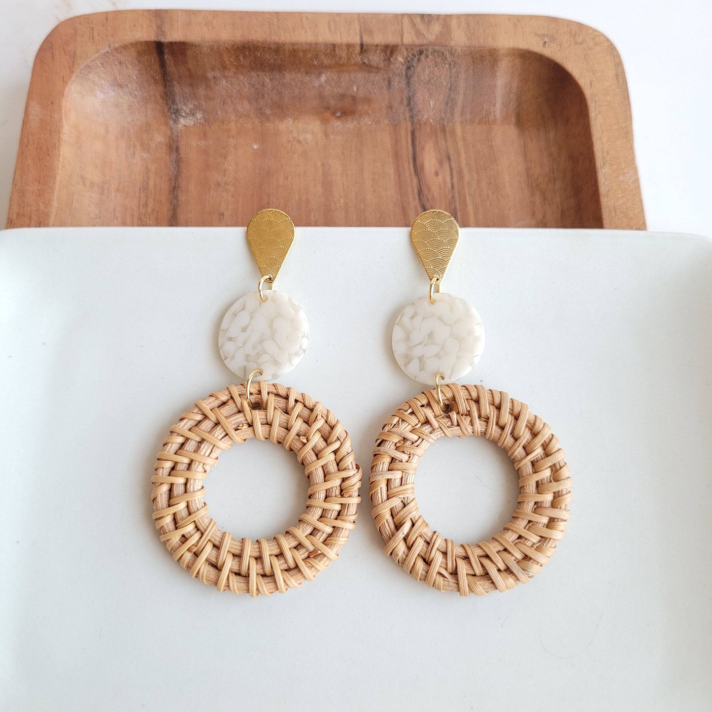Spiffy & Splendid - Lana Earrings - Dark Rattan // Resort, Jewelry