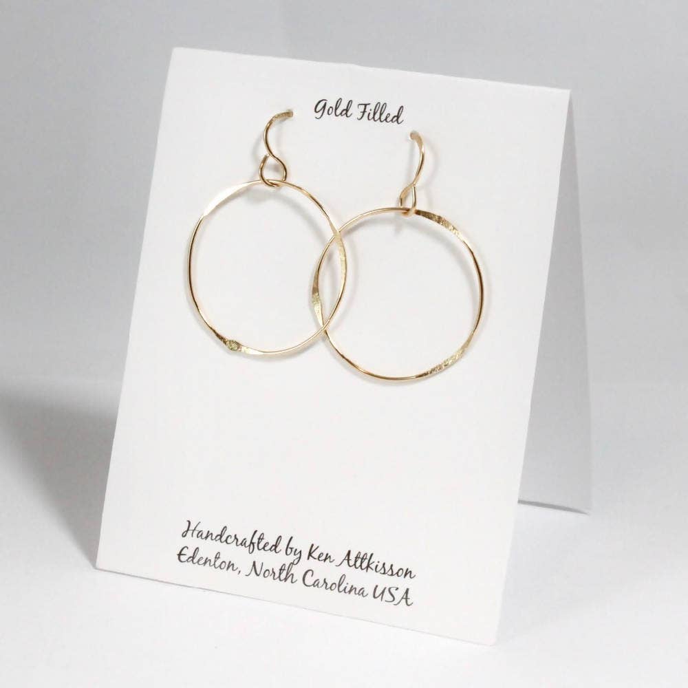 ER21 Ken’s handcrafted jewelry - 14k Gold Filled Earrings Large Circle