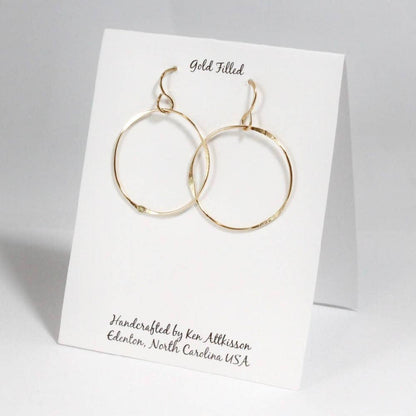 ER21 Ken’s handcrafted jewelry - 14k Gold Filled Earrings Large Circle