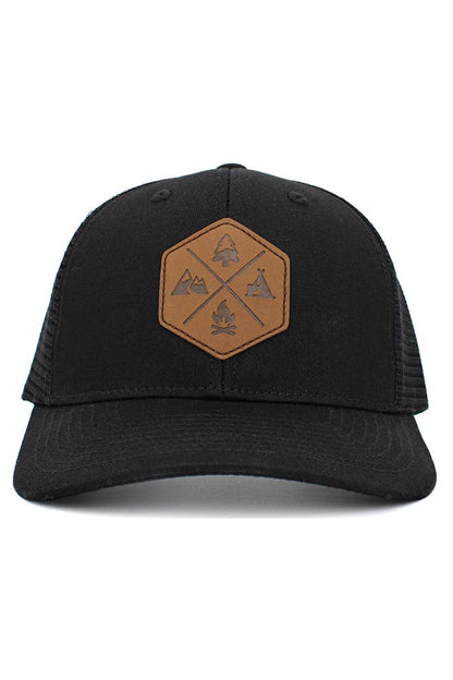 Hana - Outdoor PU patch mesh baseball cap