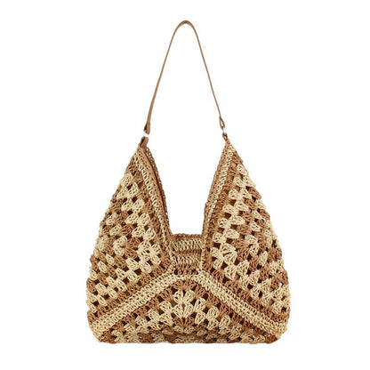 Aili's Corner - Dahlia Woven Straw Shoulder Bag