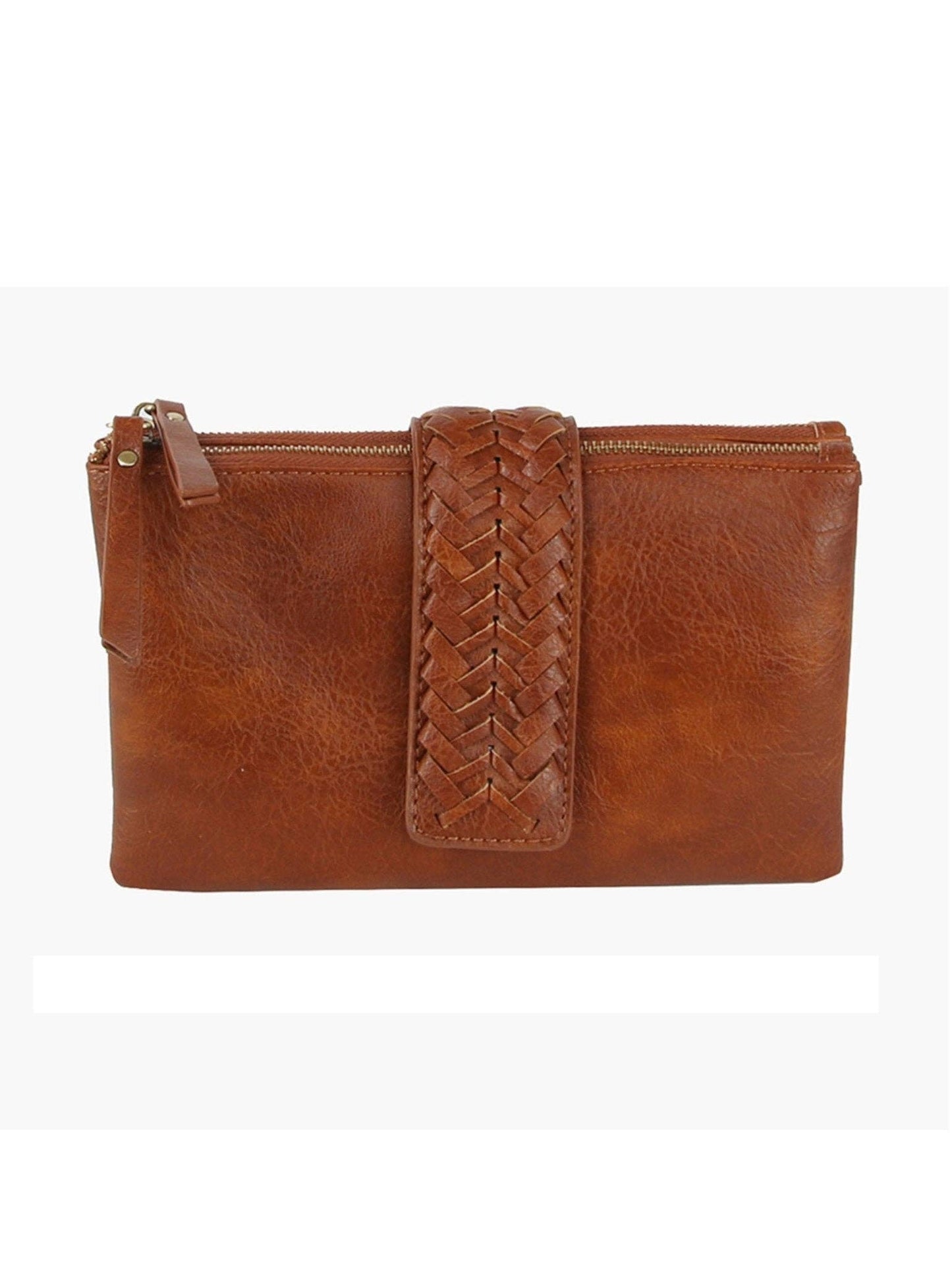 MiMi Wholesale - Women's Two-Compartment Crossbody Bag with Braid Detail