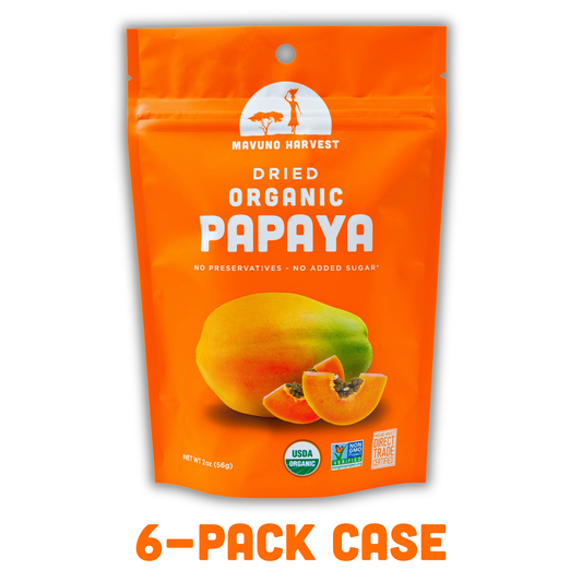 Mavuno Harvest Organics - Organic Dried Papaya, 6-pack case