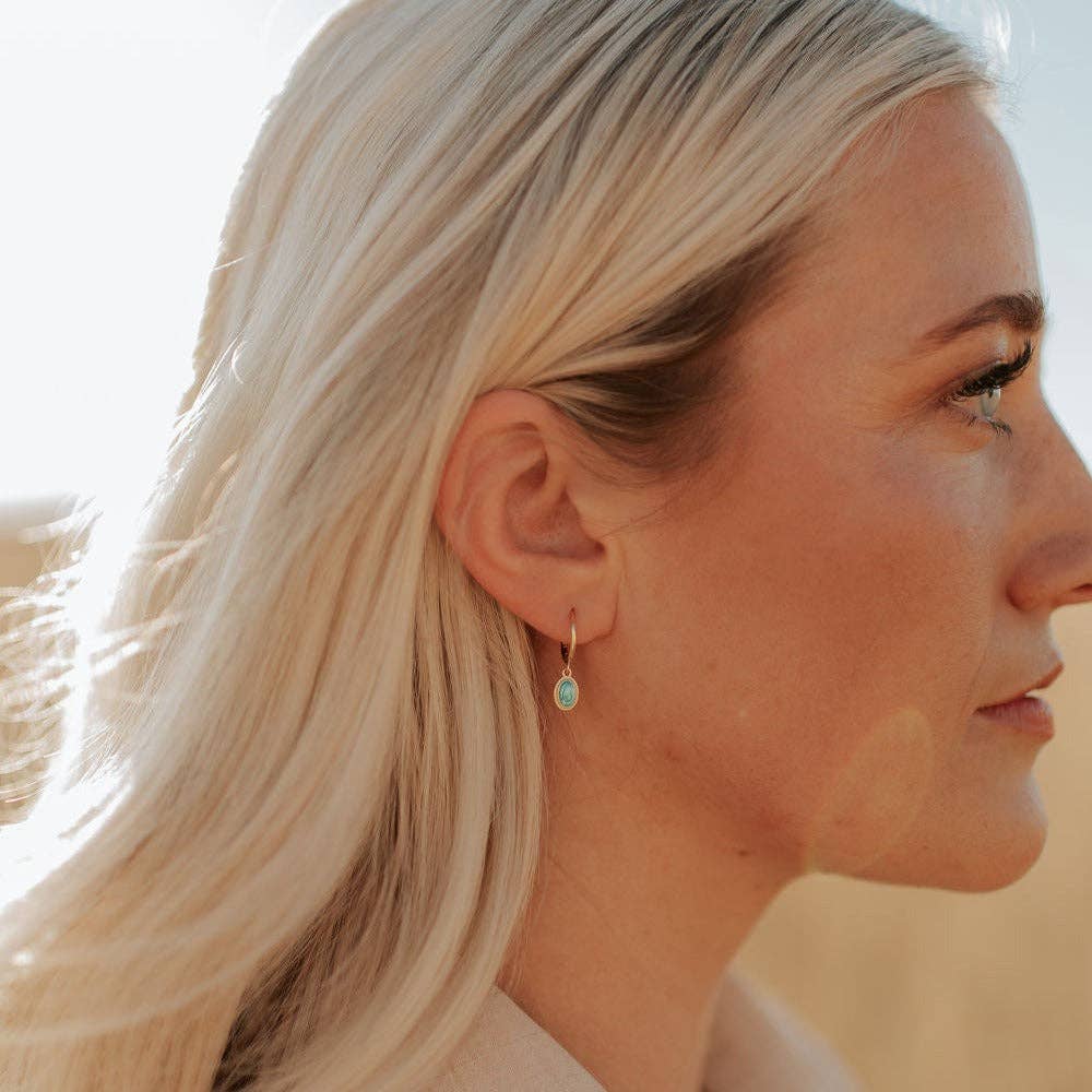 Mauve Jewelry Co. - Riley Turquoise Hoops