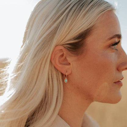 Mauve Jewelry Co. - Riley Turquoise Hoops