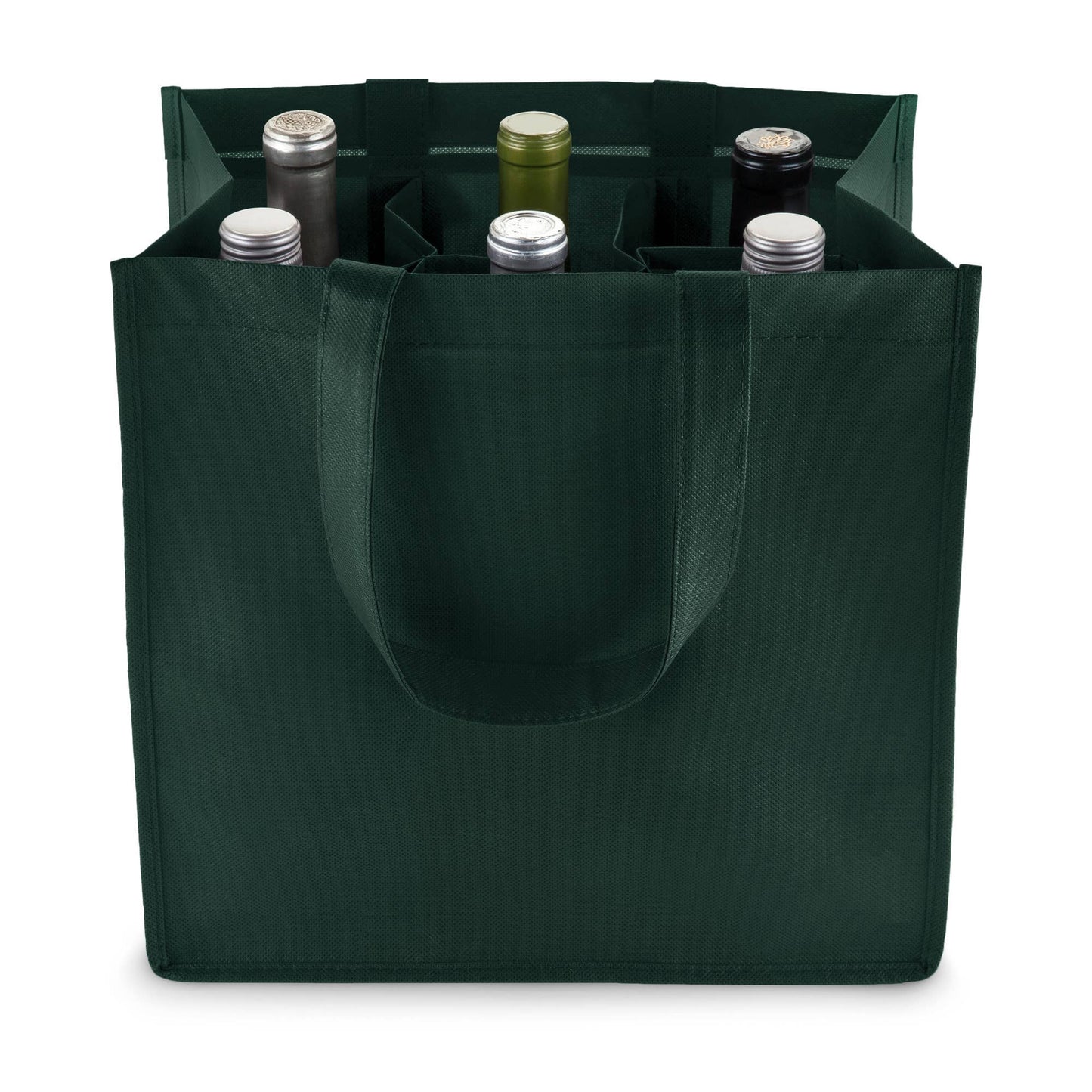 TRUE - Reusable 6 Bottle Non Woven Fabric Wine Tote ASST COLORS