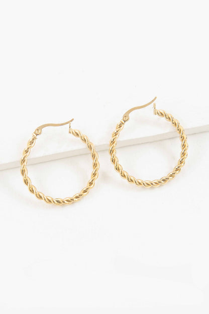 Lovoda - Plait Hoop Earrings