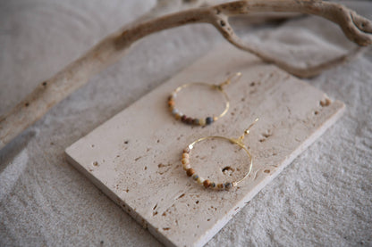 Cecelia Designs Jewelry - Gemstone and Gold Plated Hoop Earrings