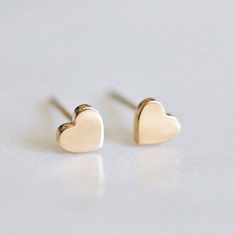 Melange Blanc - Annabella Heart Earrings, heart studs, stud earrings