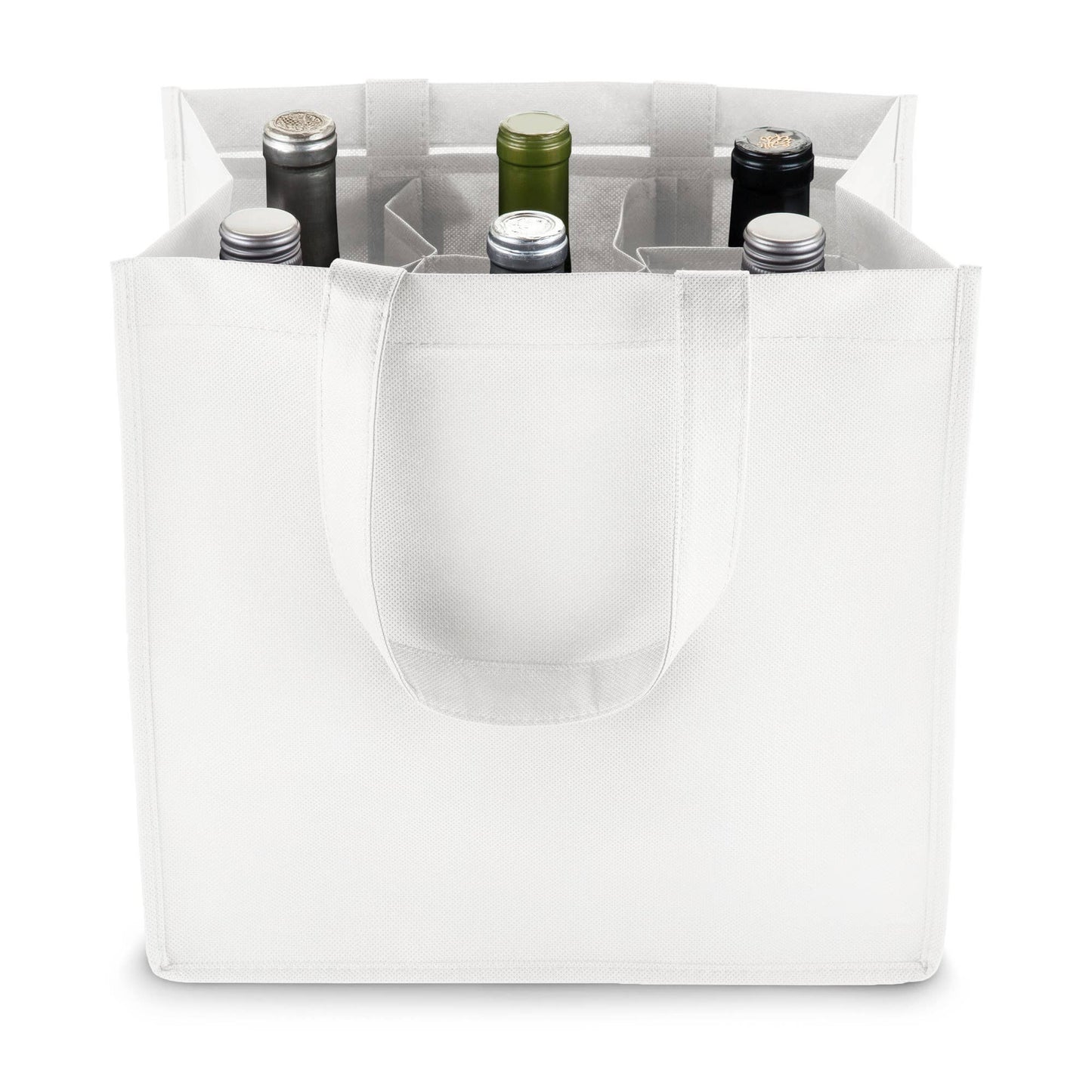 TRUE - Reusable 6 Bottle Non Woven Fabric Wine Tote ASST COLORS