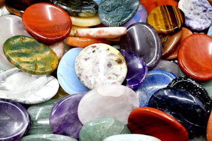 Soothing Crystals - 25pcs Gemstone Worry Stones, Palm Stone, Thumb Stone