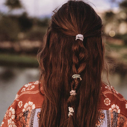 K'lani hair tie bracelets - "Explore" Gold Compass Charm Hair Tie Bracelets